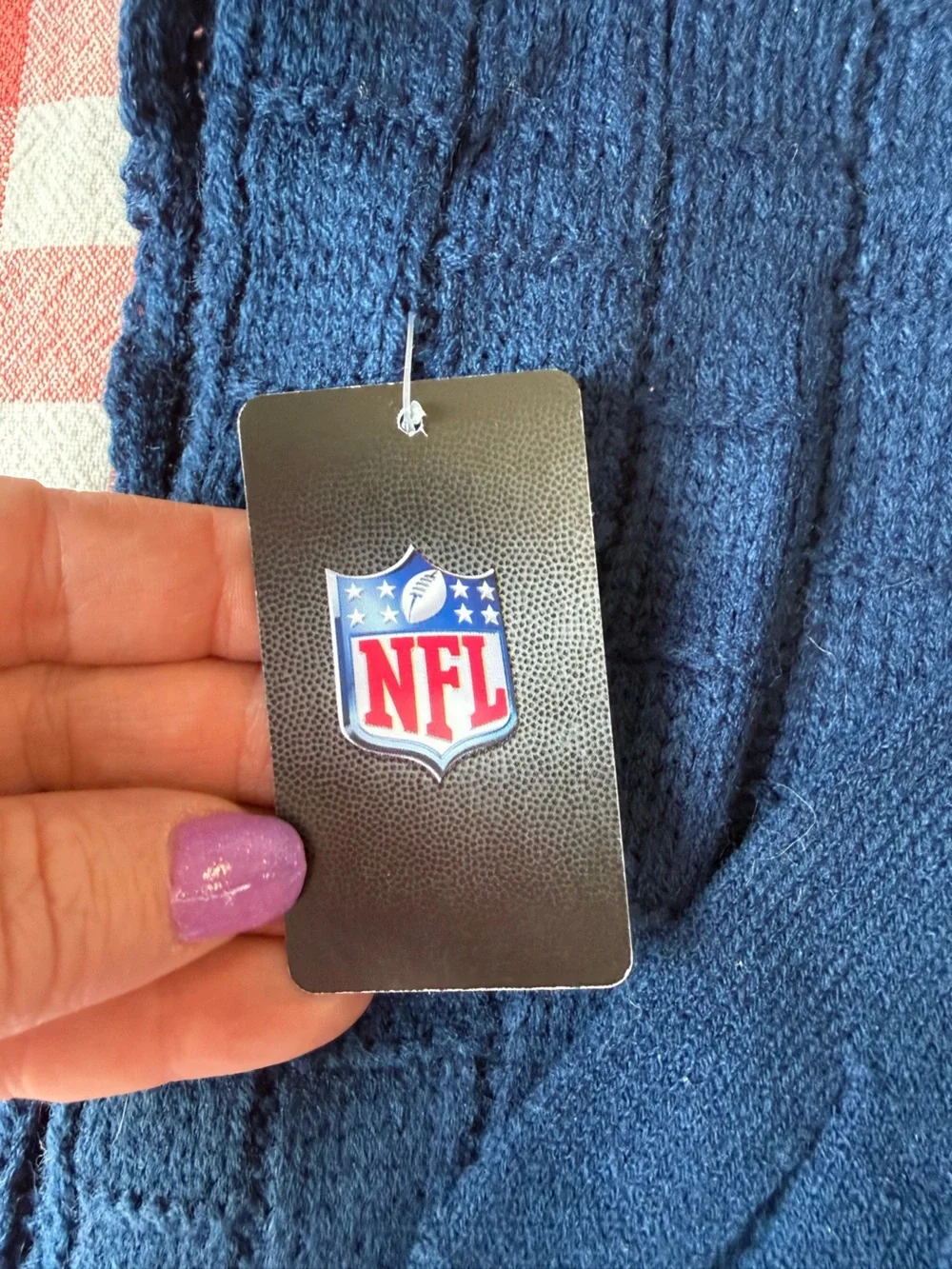 NFL Navy Blue Ribbed Knit Scarf and Mittens with Official Logo Tag
